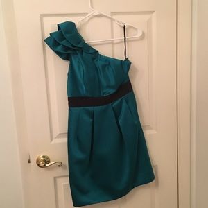 Phoebe Couture one shoulder cocktail dress